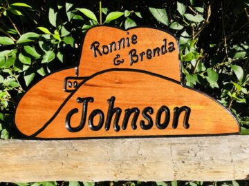 Routed Wood Sign Shapes - Cowboy Hat Wooden Sign Personalized with Name